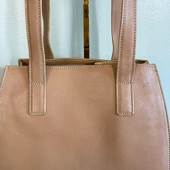 Vintage Luana Women's Brown Wide Open Top Zip Leather Tote Shoulder Bag - Picture 16 of 16